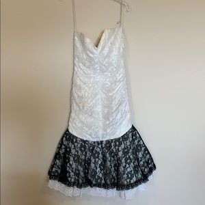 Black and white midi dress